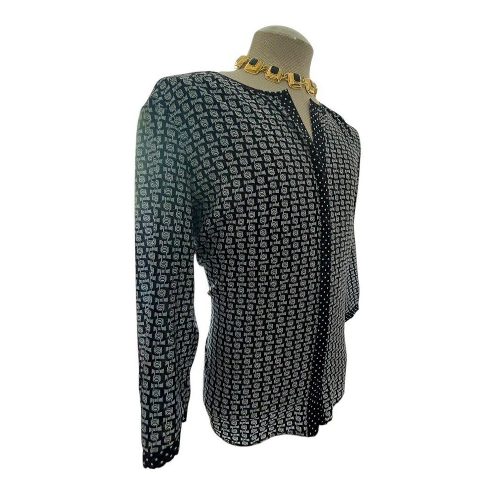 Talbots Equestrian Chain Link Button Down Blouse … - image 4